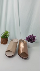 OXXO รองเท้าส้นสูง เปิดส้น รองเท้าแฟชั่น หน้าสวม สูง3นิ้ว ทำด้วยหนังพียู นิ่มใส่สบาย น้ำหนักเบา SK0183