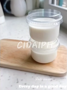 【Free Spoon】 25pcs Clear Plastic Dessert Cups with Lids – Clear 5oz Pudding Cup Transparent Mini Dessert Plastic Container 150ML