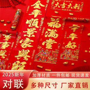 New 2025 Couplets Gold Embossed Copperplate Paper Spring Festival Decorations Snake Year Entrance Door Stickers Home Use