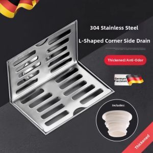 NAIFUNA | Insect-resistant Odor-blocking Wall Drain 304 Stainless Steel L-type