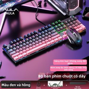 AULA | Bộ Bàn Phím và Chuột Có Dây Chuyên Dụng cho E-sports 108 Phím