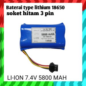 Baterai 18650 2X LI-ION 7.4V 5800 mAh untuk mobil RC soket 3pin awett tahan lama mantap!!..