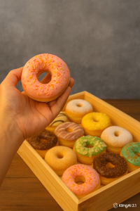 SidsWood [KD] Kotak Donat Kayu Tutup Akrilik Ukuran 40x30x7 cm – Display Donat Cantik