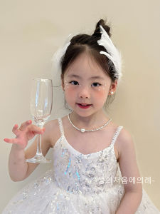 Elegant Swan Waltz Feather Hair Clip Childrens Performance Props Girls Hair Accessories Stylish Hairpins for Girls