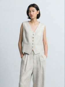 Elegant Short V-Neck Straight Womens Vest