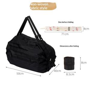 Foldable Portable One Shoulder Shopping Bag Ultra Light Washable Large Reusable Grocery Tote for Daily Travel Supermarket