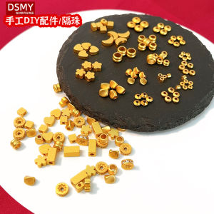 Gold Plated DIY Bracelet Accessories Spacer Beads Sand Gold Loose Beads Handmade Material Beads Jewelry Fashion Accessories