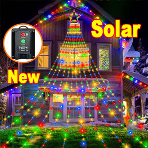 Giáng sinh cây thác nước Đèn dây 8 chế độ 198 dẫn trang trí Giáng sinh đèn Dây Ngôi Sao Đèn dây S cho Cổ Tích Icicle ánh sáng cho vườn đám cưới