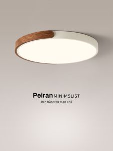 FANZHEN | Vintage Modern Simple Round Walnut Wood Grain Creamy Style Light