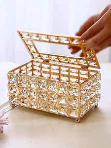 [Local  Seller] European Style Luxury Crystal Diamond Tissue Box For Living Room Table Desktop