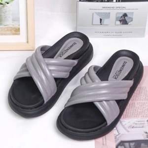 BELLEZA Dunkenstock TIGGO Sandal Wanita Silang Tinggi 5cm Selop Tidak Licin Sendal Beleza Wedges Slop Birken Rumah Bellezza Kekinian Premium Terbaru Shoes Mall Official Store