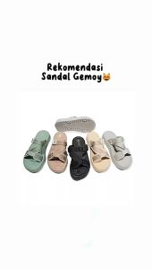 BARA-BARA SANDAL WANITA KARET JELLY IMPORT SELOP TALI SILANG EMPUK RINGAN MURAH / SANDAL WANITA OOTD