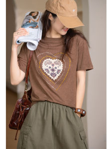 XIAOER | Áo Thun Tay Ngắn Slim Fit Cotton Tencel Linen