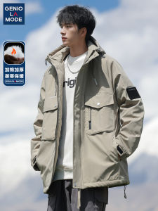 Áo Khoác Genio Lamode Mùa Đông Rộng Rãi Thường Ngày Có Khóa Kéo Ấm Áp Có Túi Áo Khoác Ngoài Bằng Polyester Dài Tay Dài