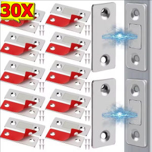 30Sets Magnetic Cabinet Catches / Ultra Thin Door Strong Magnets Stopper / Invisible Adhesive Drawer Magnet Lock