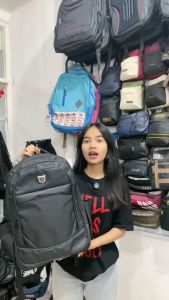 Tas Ransel Kerja Tas Punggung Sekolah Warna Hitam Polos Backpack Laptop Segala Aktifitas - PG 34
