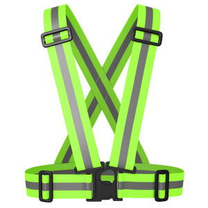 1 Chiếc Áo Vest An Toàn Có Thể Điều Chỉnh Cho Chạy Ban Đêm Tầm Nhìn Cao Phản Quang Thoáng Khí Nam Chạy Bộ Đi Xe Đạp Đi Bộ Đường Dài Áo Vest