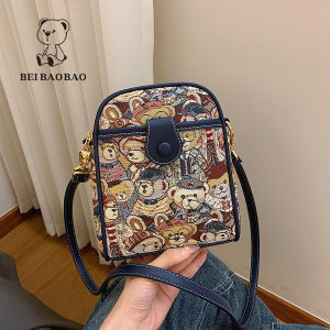 Beibaobao Accessible Luxury Western Texture Shoulder Messenger Bag Casual Street Trend Bag Cartoon Bear Classic Women Bag