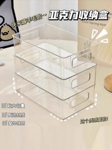 กล่องเก็บของ Acrylic Desktop Storage Box ความจุขนาดใหญ่ ใสโปร่งใส ชั้นวางเครื่องสำอาง หน้ากากบำรุงผิว ผลิตภัณฑ์ดูแลผิว