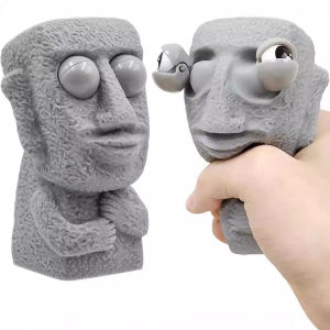Stone Man ปลดความเครียดของเล่นช้า Rebounds นุ่ม Moai รูปปั้นบีบตาสนใจ Expression ผ่อนคลายความเครียดเด็กของขวัญ