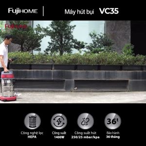Máy hút và thổi bụi khô ướt 35L Nhập Khẩu FUJIHOME công suất lớn dùng cho công nghiệp gia đình nhà hàng văn phòng