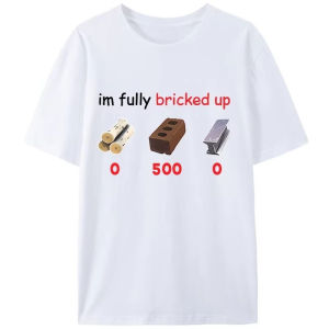 Sanrio | Funny Saying I’m Im Fully Bricked Up T-Shirt Clothing Family Holiday Gift Pattern Tops Women Meme Printd Cute Y2k Clothes