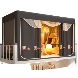 Strong Light Blocking Dormitory Mosquito Net Bed Curtain Integrated Single Bed Upper Lower Bunk Bed Canopy Student Dormitory Special Use