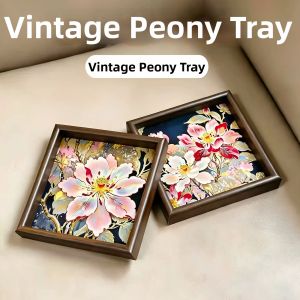 Vintage Peony Tray Decoration and Storage