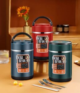 ปิ่นโตพกพา กล่องข้าวใส่อาหารมีฉนวนเก็บความร้อน ผลิตจากสแตนเลส มี 4 สี พร้อมส่ง!!!