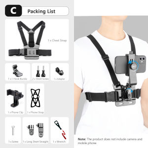 Vamson Chest Strap Rotate Phone Mount for iphone Smart Phone Belt Body Harness Holder for Gopro Hero 10 9 8 Insta360 Dji Camera