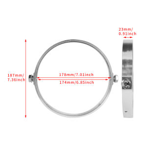 Motorcycle Round Headlight Housing 5.75In 7Inch Headlamp Trim Ring Mount Bracket Aluminum For Harley Honda Yamaha