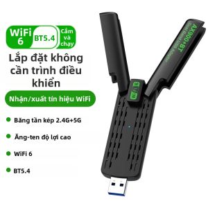 kebidumei | KEBIDUMEI BE6500 WiFi 7 USB Adapter 6500/1800Mbps Thẻ Mạng Không Dây Ba Băng Tần 2.4G&5.8G&6GHz Cho Win10/11 USB 3.0 Bên Ngoài