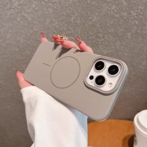 เคสโทรศัพท์แบบแข็ง MagSafe สำหรับ Apple 16Promax iPhone 15Pro รุ่นใหม่พร้อมชาร์จไร้สายแบบซีรีส์ 14Pro 13/12 แบบเรียบง่ายสีพื้น 11 ป้องกันการตกหล่น