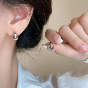 Silver Needle Drop Earrings Women Simple Luxury High Match Cold Atmosphere Personality Hoops Fashion Jewelry Ear Decor