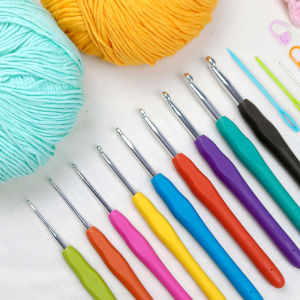 Wool Knitting Soft Handle Crochet Needle Sweater Needle Hook Doll Baby Shoes Bag Single Crochet Tool Suit Free Tutorial