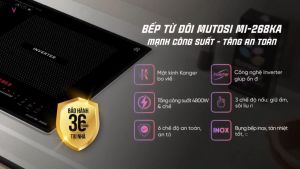 Bếp từ đôi Malaysia Công nghệ Inverter đa dạng chế độ nấu Mutosi MI-268KA | Bảo hành 36 tháng tại nhà Bếp Tiết Kiệm Điện Năng 4800W - Lazada