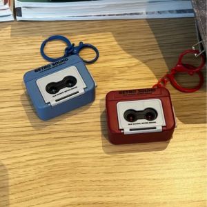 Personalized Retro Tape Recorder Keychain Mini Recording Music Box Pendant Keyring Backpack Ornament Birthday Couple Gift