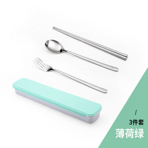 ชุดตะเกียบ ช้อน ตะเกียบมีด 304 สแตนเลส ชุดอาหารแบบพกพาสำหรับนักเรียน ชุดอาหารสำหรับบ้าน ชุดอาหารสำหรับผู้ใหญ่