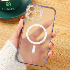 FLOVEME Luxury Matte Transparent Phone Case For iPhone 14 13 12 11 Pro Max 14 Plus Wireless Charging Clear Candy Color All-inclusive Shockproof Hard PC Back Cover For iPhone 14 13 12 11