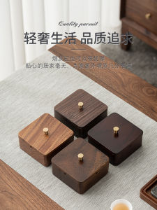 Premium Wooden Ashtray with Lid Office Home Living Room Hotel Chinese Style Magnetic Attraction Ashtray Anti-Dust