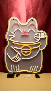 ป้ายไฟนีออน แมวนำโชค ป้ายไฟอะคริลิค ป้ายไฟร้าน วัสดุคุณภาพสูง เสียบปลั๊กใช้ได้ทันที่ ประหยัดไฟ คุณภาพสูง