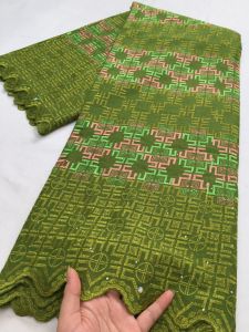 African Nigerian Cotton Lace Fabric 2025 High Quality Embroidery Swiss Voile Lace Fabric For Women Sew Party Dress 2.5Yards 4384