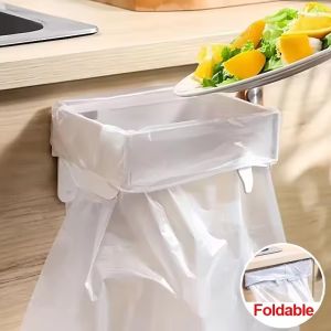 Portable Plastic Garbage Hanging Bag Kitchen Trash Storage Rack Bag Hook Scouring Pad Dry Shelf Holder for Home Kitchen
