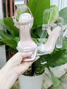 Sandal gắn đá đẹp long lanh gót 10 phân
