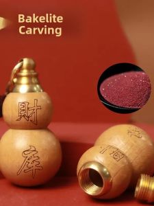 UBT | Peach Wood Gourd Luck Pendant Red Sand Filling
