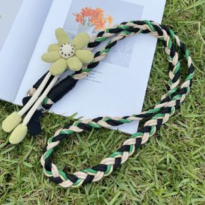 3D Flower Braided Crossbody Lanyard Phone Case Universal Anti-Lost Shoulder Strap Cute Woven Chain Handmade Strap Outdoor Travel