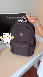 alo กระเป๋าเป้สะพายหลังยางนีโอพรีนด้านสีดำกระเป๋ารัดรูปพื้นผิวผ้ากระเป๋าเดินทางแม่และเด็กกระเป๋านักเรียน ( ขายล่วงหน้า )