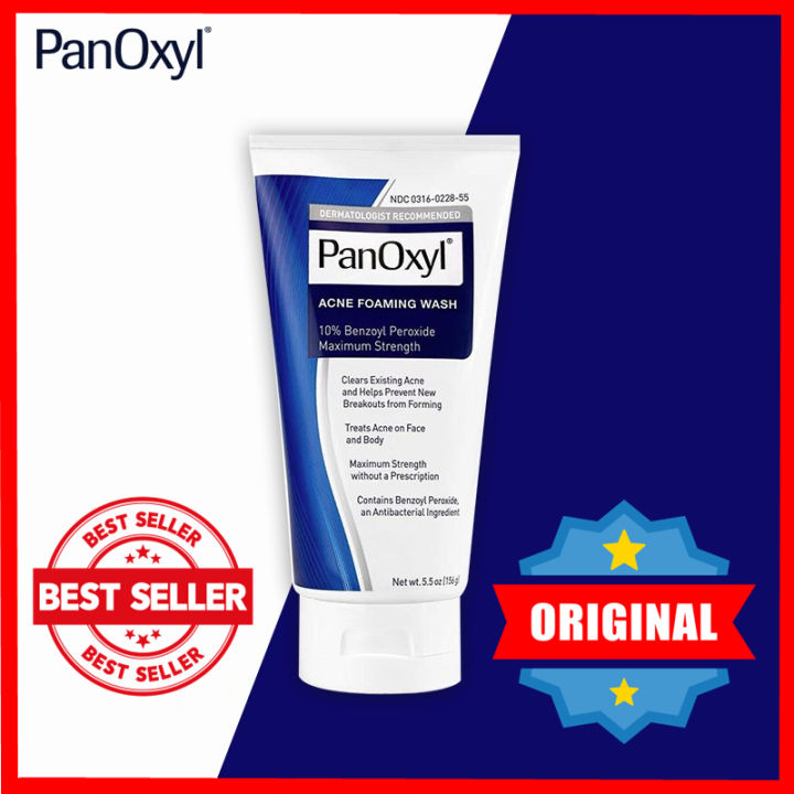 PanOxyl Acne Foaming Wash 10% Benzoyl Peroxide Maximum Strength 156g ...