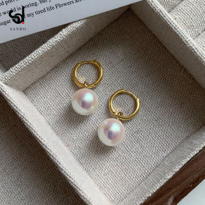 Elegant Pearl Silver Earrings Womens Fashion round Face Design Pure Silver Ear Jewelry Fresh 2023 Spring Collection