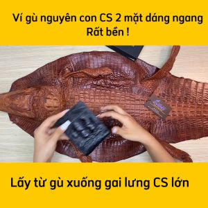 [FREE SHIP] Ví Cá Sấu Nam 2 Mặt. Gù Gai Cá Sấu Lớn Hàng Đẹp - Cực Hiếm